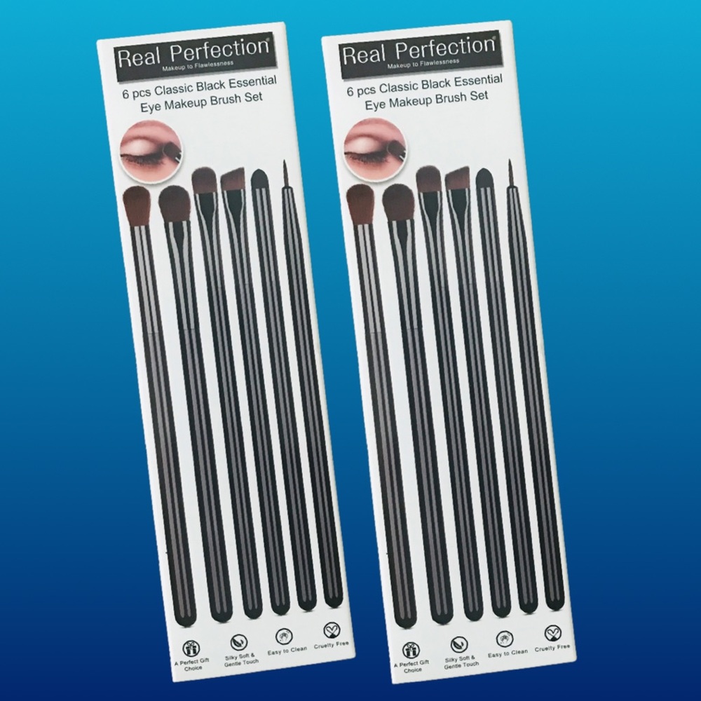 Real Perfection 6 pcs Classic Black Essential Eye Makeup Brush